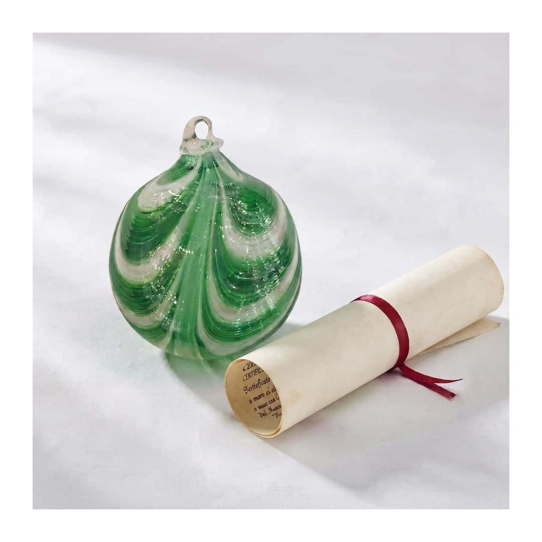 Palla di Natale in Vetro di Murano Originale 10x12 cm, vista 4