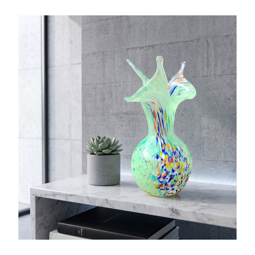 Vaso in Vetro di Murano Originale H 20 cm, vista 7