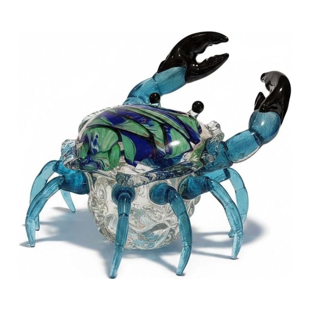 Scultura Artistica Granchio Reale in Vetro di Murano 36×32×20 cm, vista 4