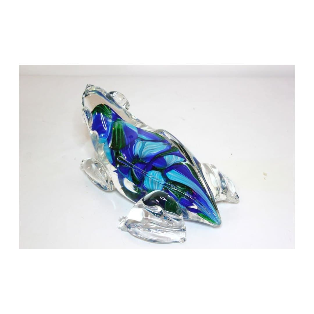 Scultura Artistica Rana Petalo Blu 27x17x13 cm, vista 4
