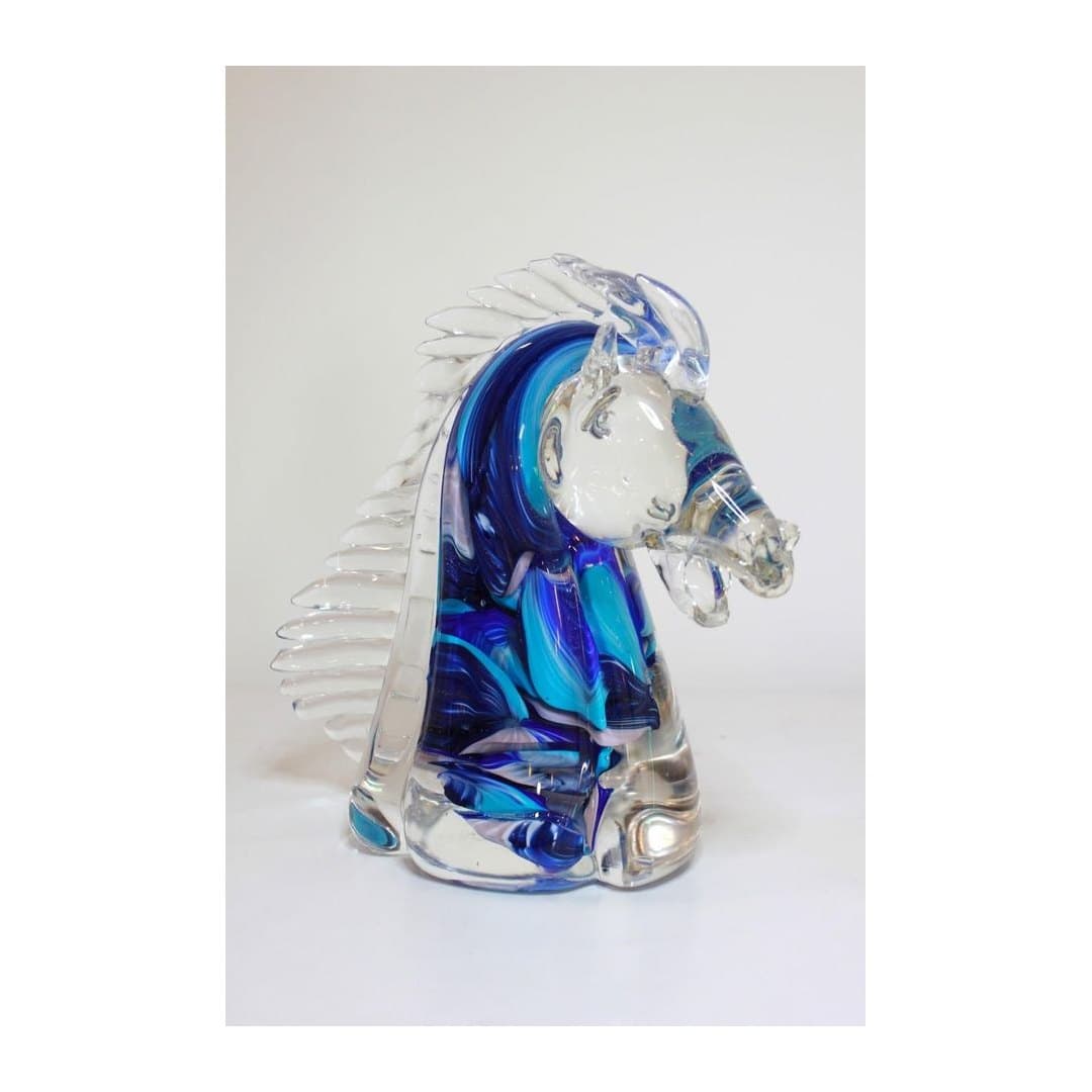 Scultura Cavallo in Vetro di Murano Originale 25x20x12 cm, vista 3