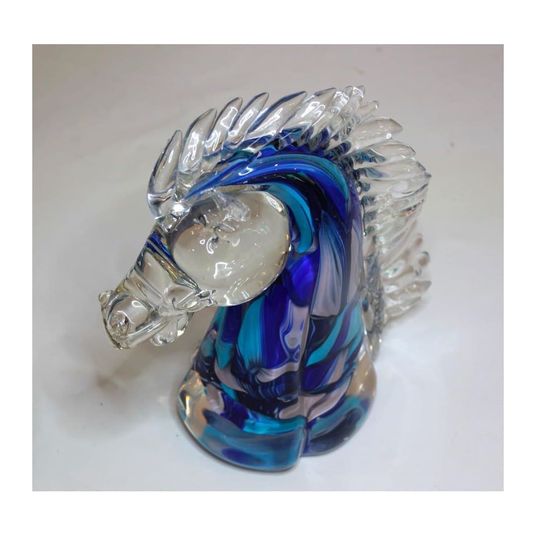 Scultura Cavallo in Vetro di Murano Originale 25x20x12 cm, vista 5