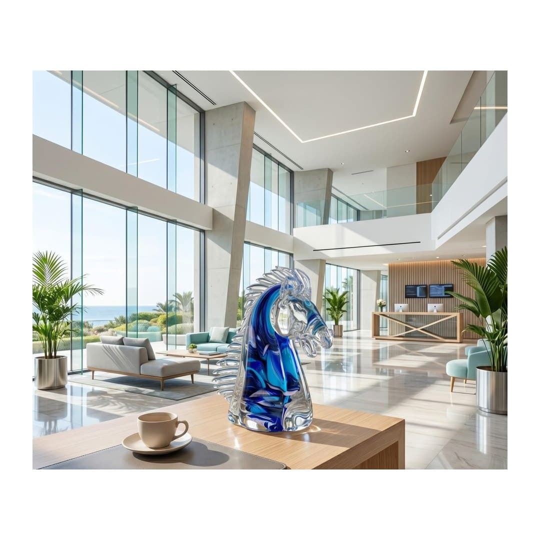 Scultura Cavallo in Vetro di Murano Originale 25x20x12 cm, vista 7