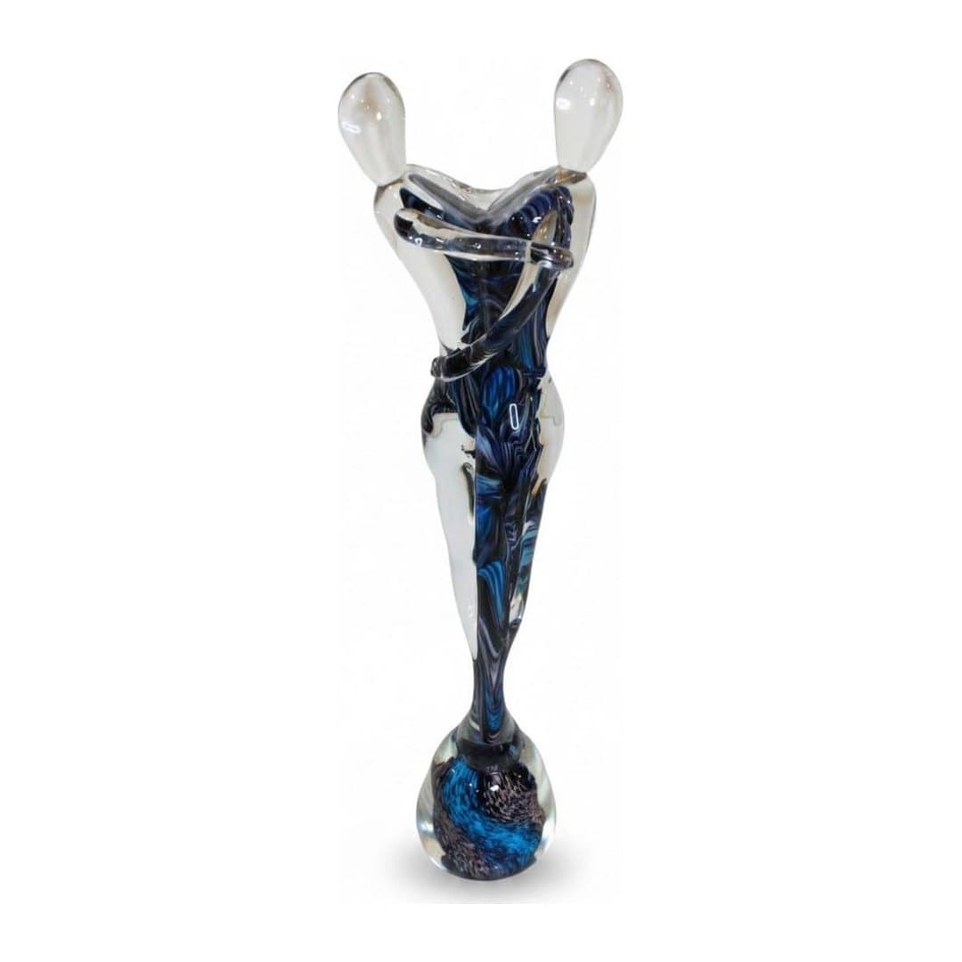 Scultura Amanti in Vetro di Murano Massiccio H 62 cm