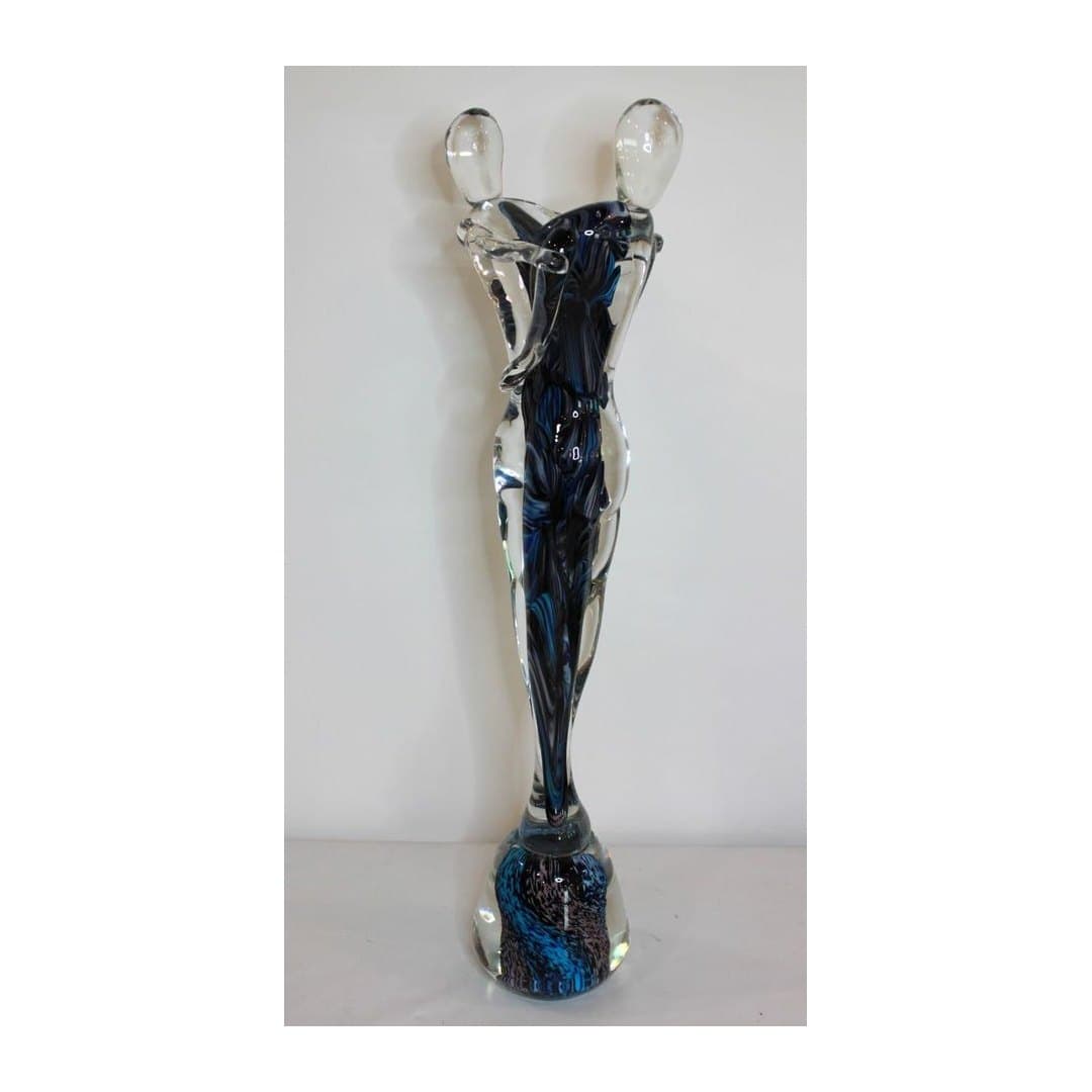 Scultura Amanti in Vetro di Murano Massiccio H 62 cm, vista 2