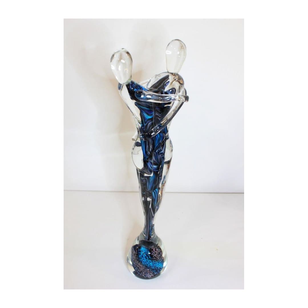 Scultura Amanti in Vetro di Murano Massiccio H 62 cm, vista 3