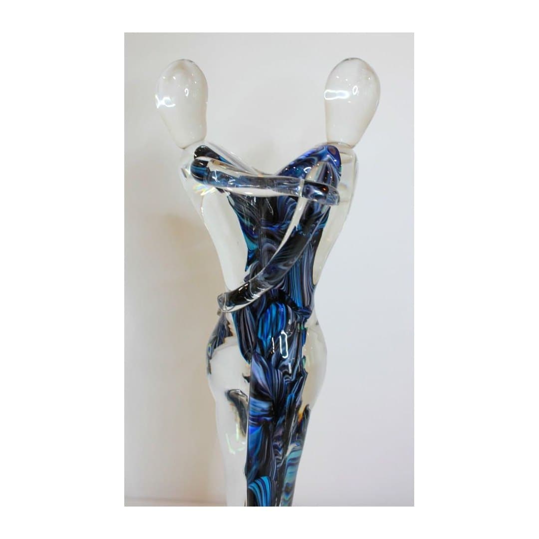 Scultura Amanti in Vetro di Murano Massiccio H 62 cm, vista 4