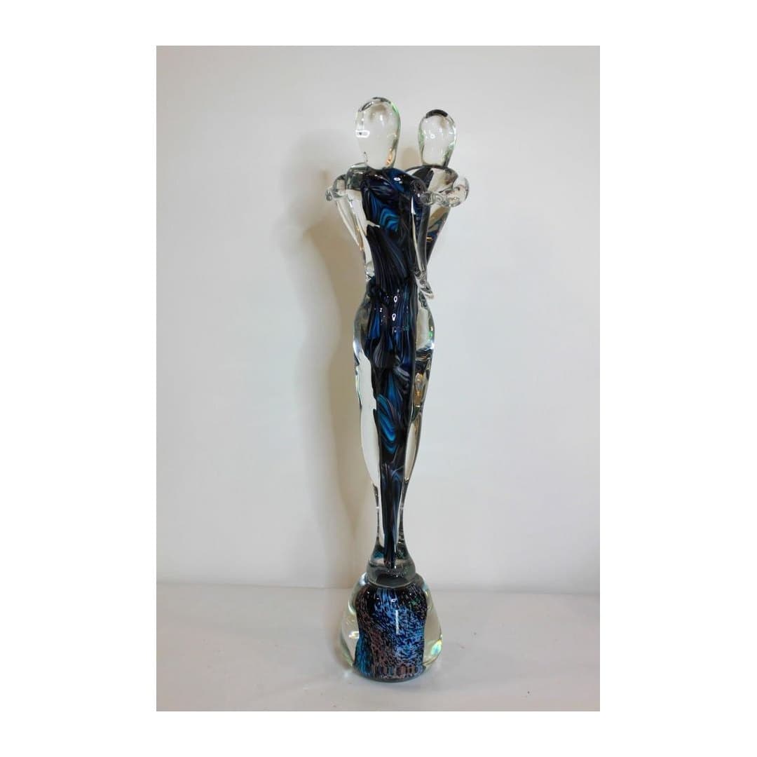 Scultura Amanti in Vetro di Murano Massiccio H 62 cm, vista 5