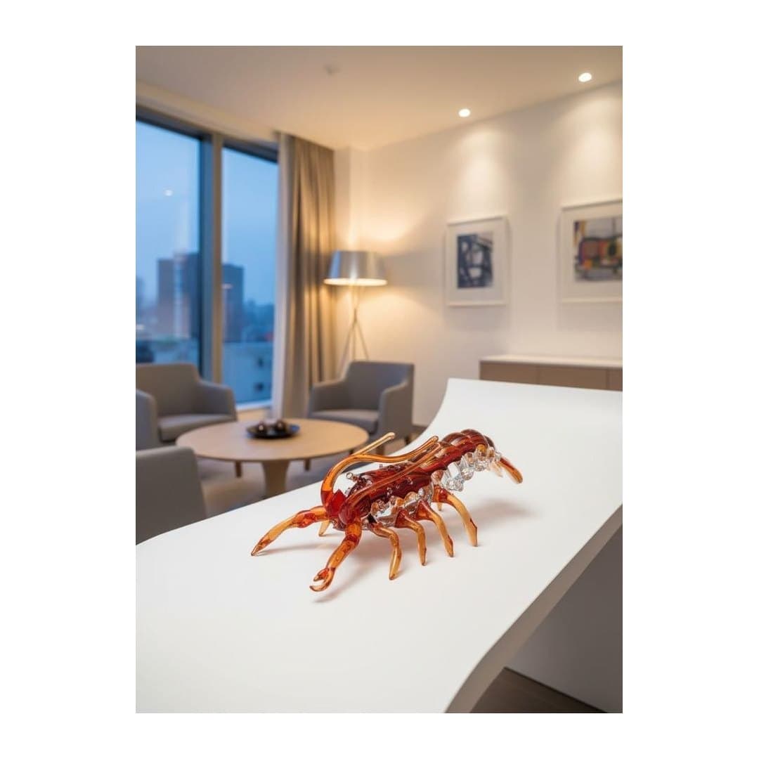 Scultura Aragosta in Vetro di Murano Originale 46x20x16 cm, vista 5