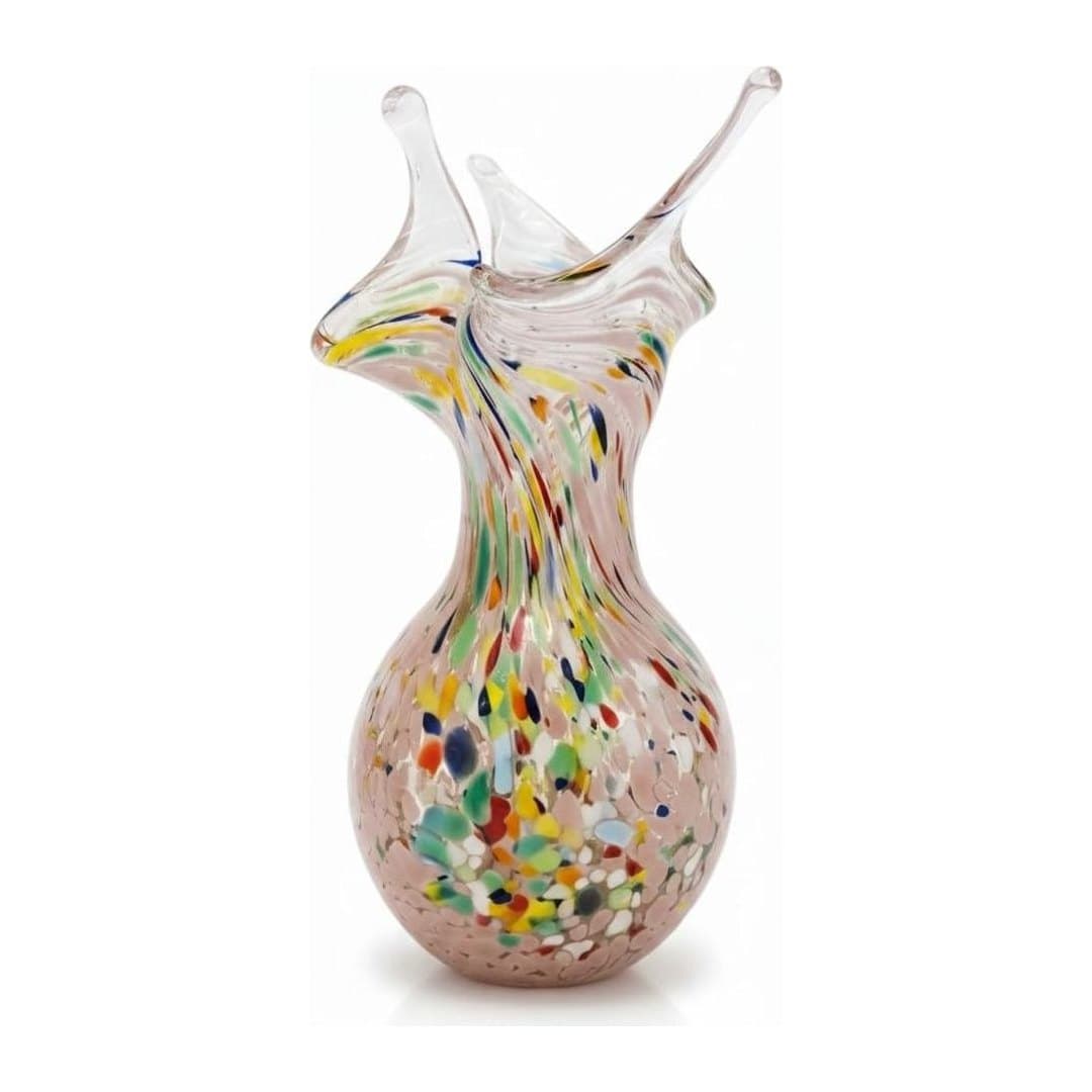 Tris Vasi Vetro di Murano Originale Colleoni Fatto a Mano, vista 4