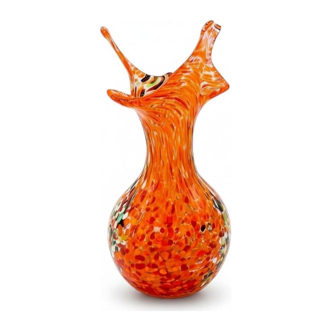Tris Vasi Vetro di Murano Originale Colleoni Fatto a Mano, vista 6