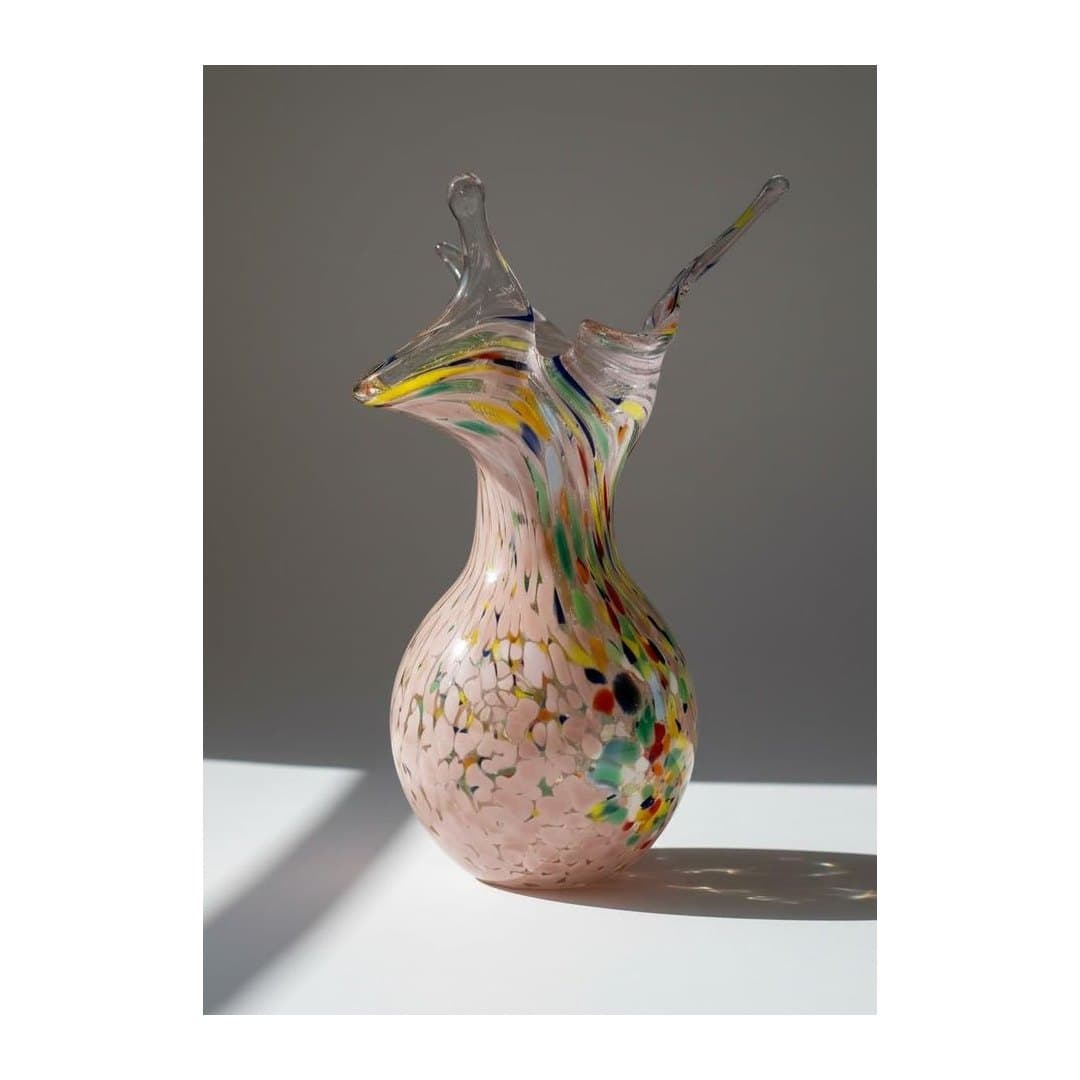 Vaso Artigianale Rosa in Vetro di Murano 13 cm, vista 2