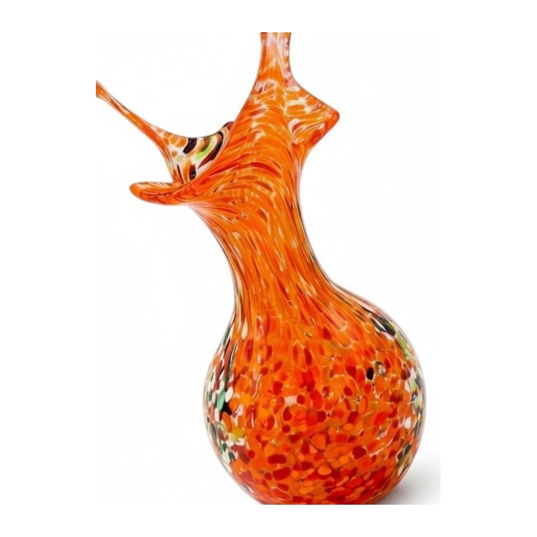 Vaso di Murano Arancione Fatto a Mano 13 cm, vista 3