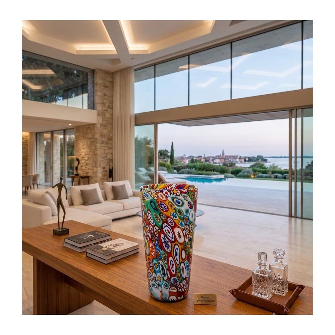 Vaso Aziza Millefiori in Vetro di Murano 32 cm, vista 6