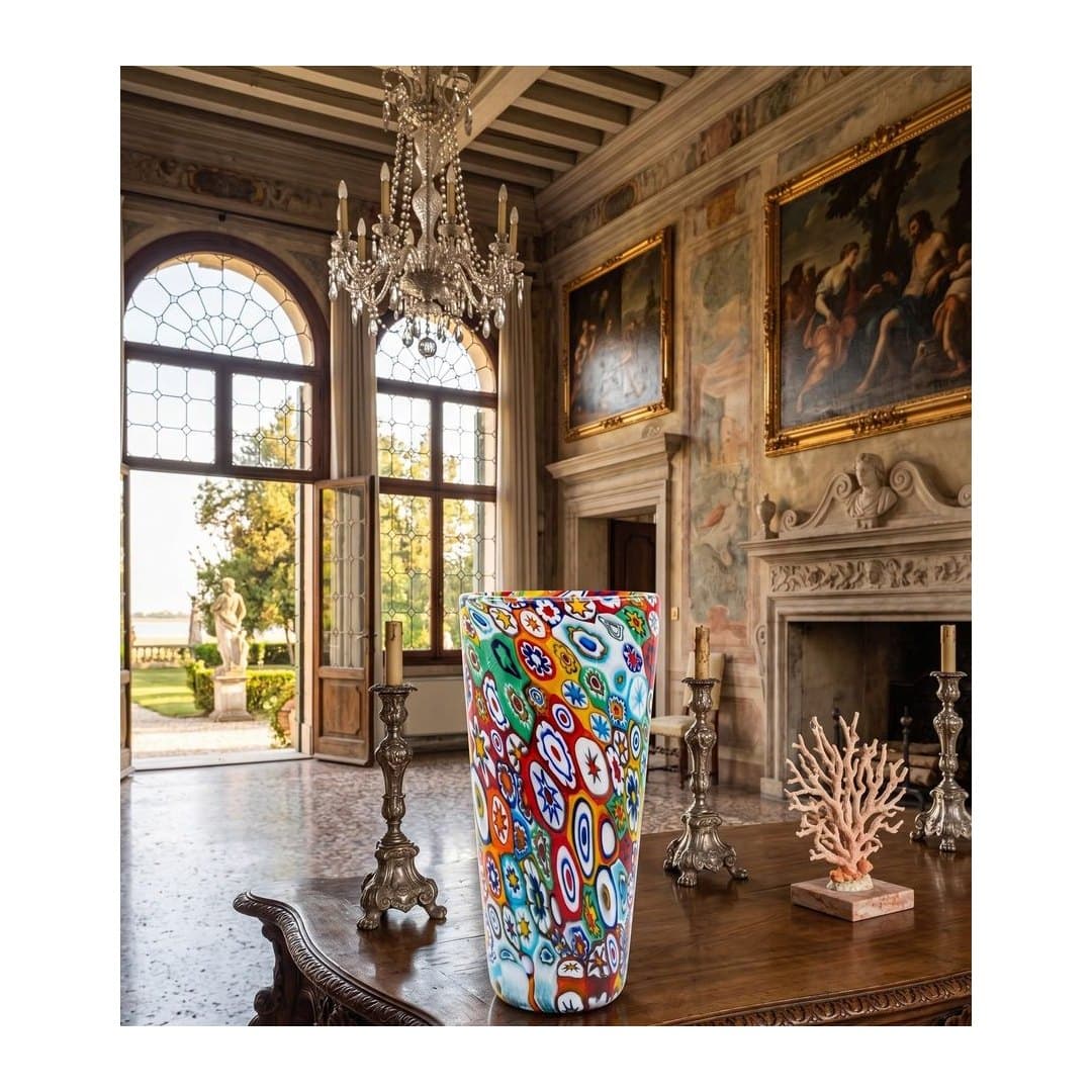 Vaso Aziza Millefiori in Vetro di Murano 32 cm, vista 8