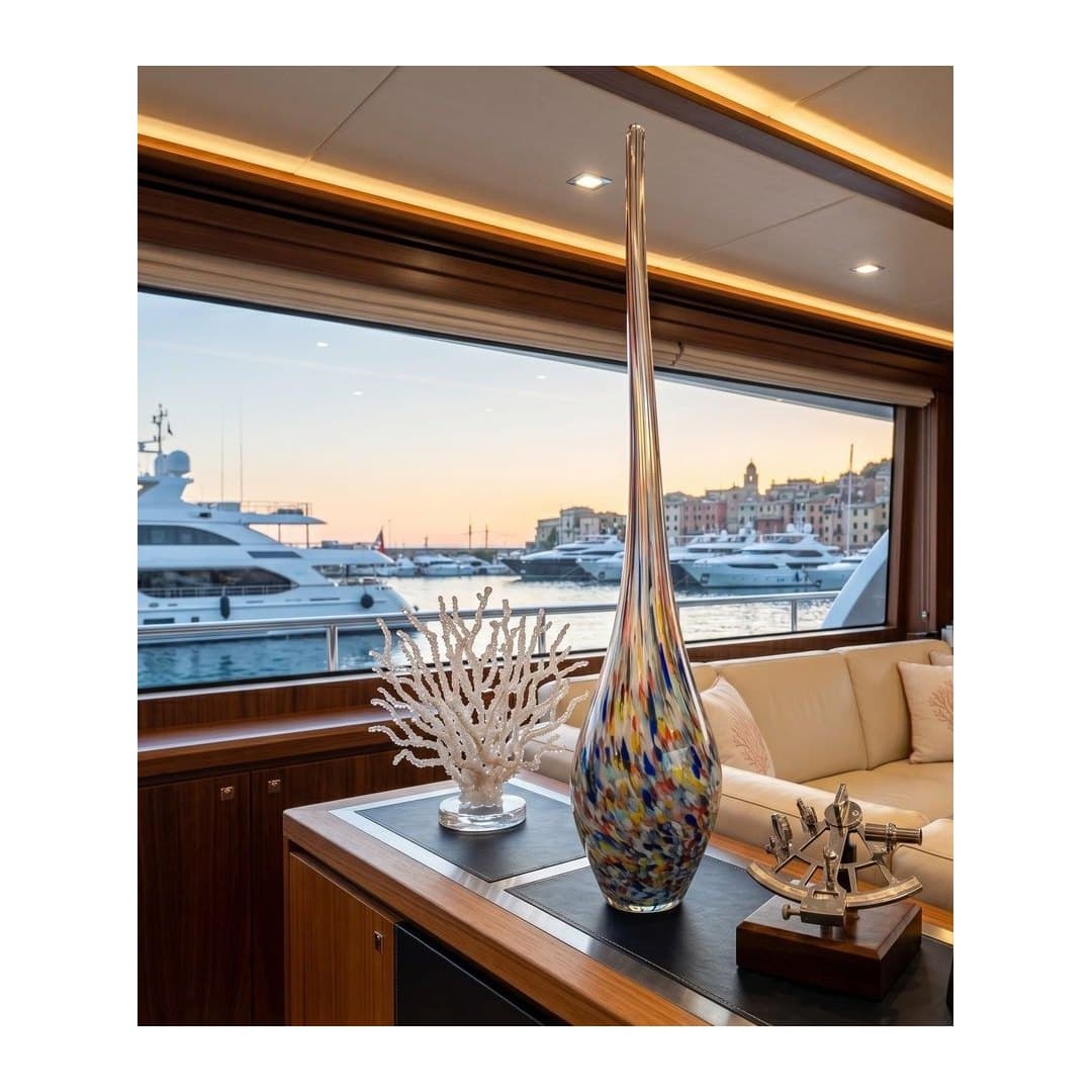 Vaso Alto Inga 67 cm in Vetro di Murano Originale, vista 6