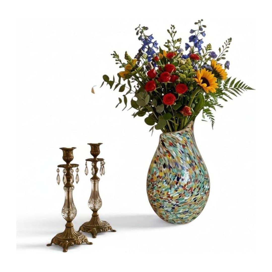 Vaso Vetro di Murano Originale Kate Multicolor 32 cm, vista 5