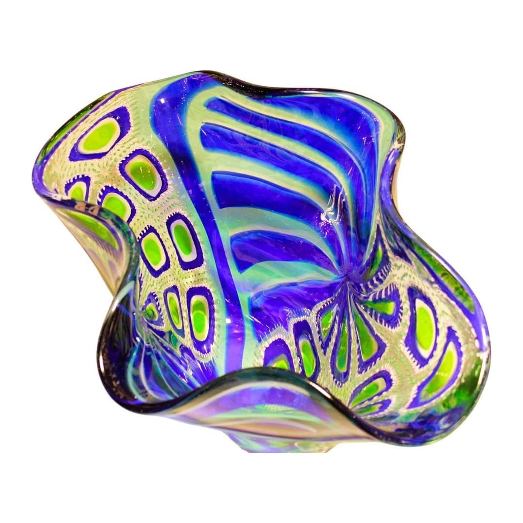 Centrotavola Malia Vetro Murano Lavorazione Pietra 48x11 cm, vista 3