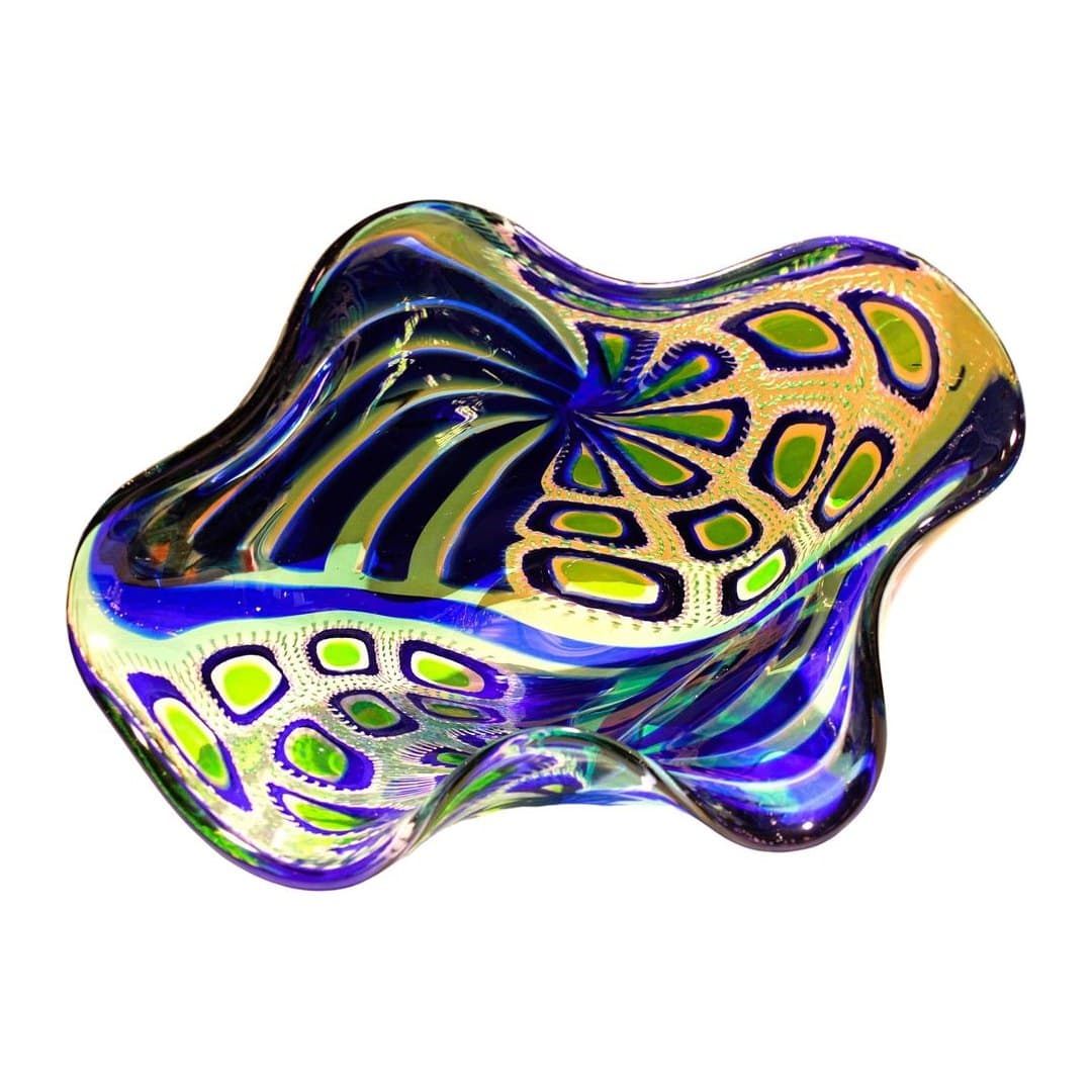 Centrotavola Malia Vetro Murano Lavorazione Pietra 48x11 cm, vista 4