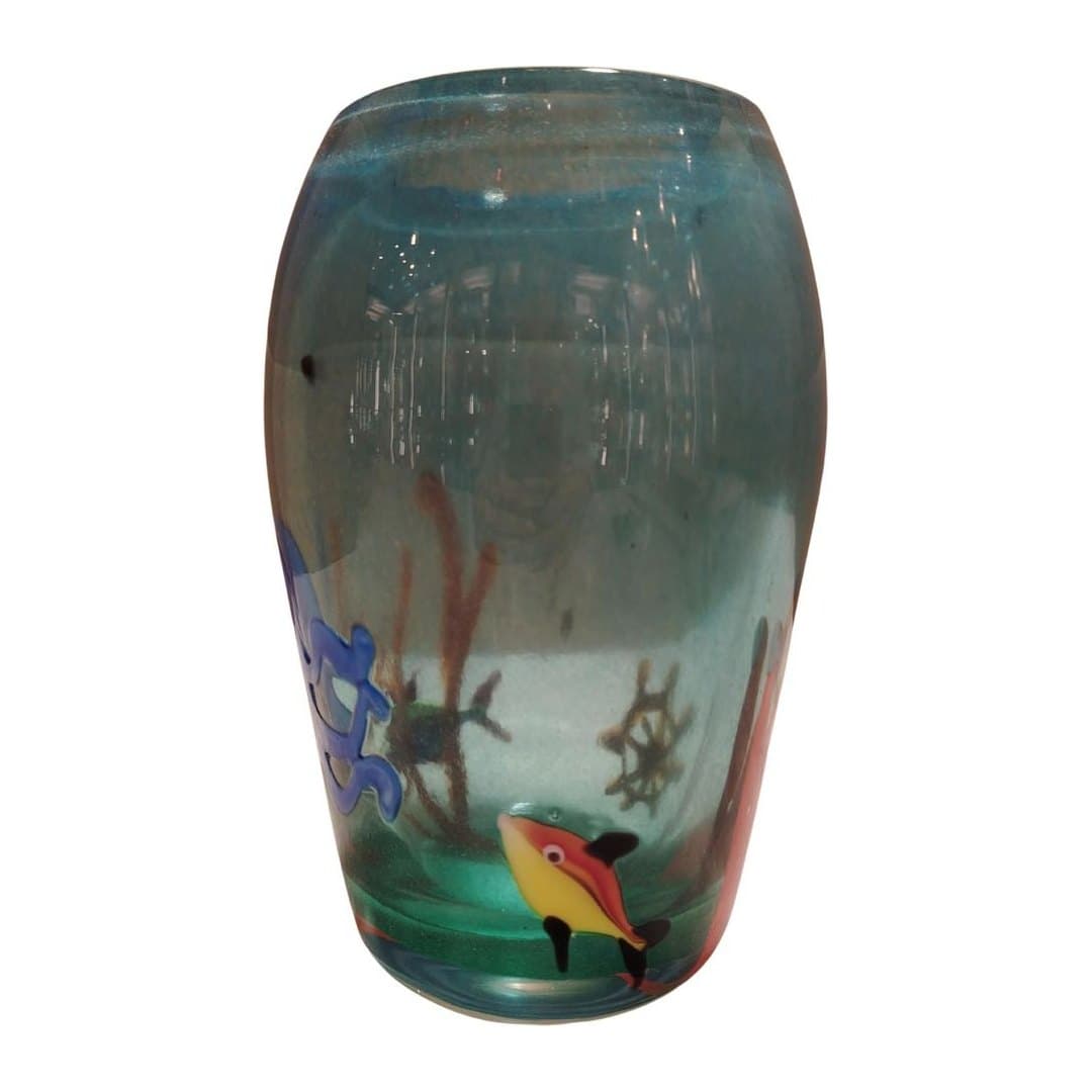 Vaso Murano Acquario H21 con Pesciolini Marini