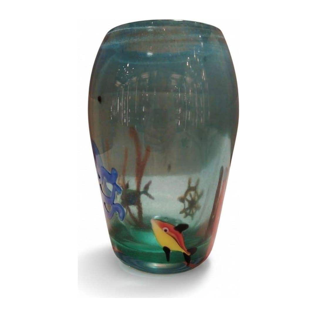 Vaso Murano Acquario H21 con Pesciolini Marini, vista 3