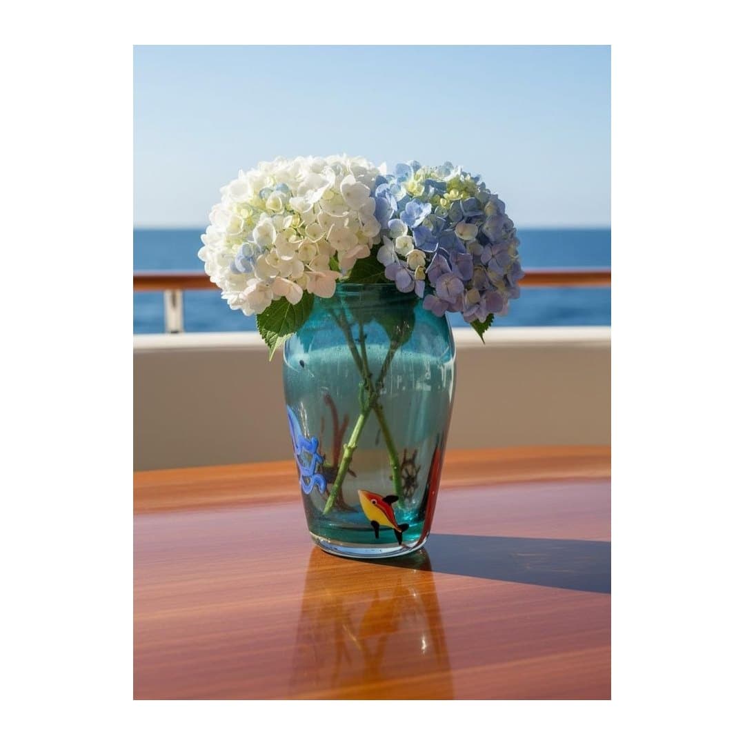 Vaso Murano Acquario H21 con Pesciolini Marini, vista 8