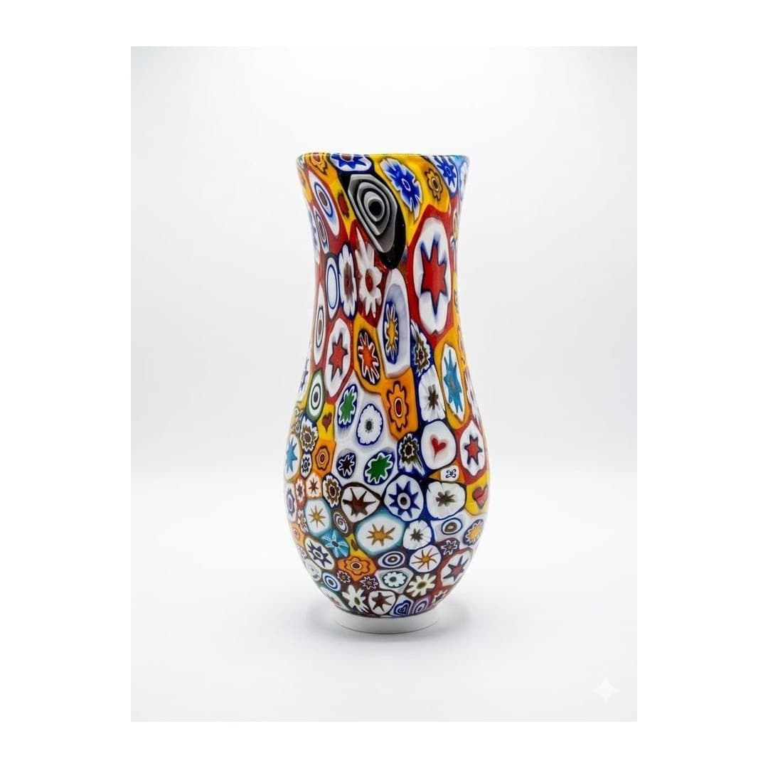 Vaso Millefiori H40 Vetro di Murano Originale Murrine Colorate, vista 2