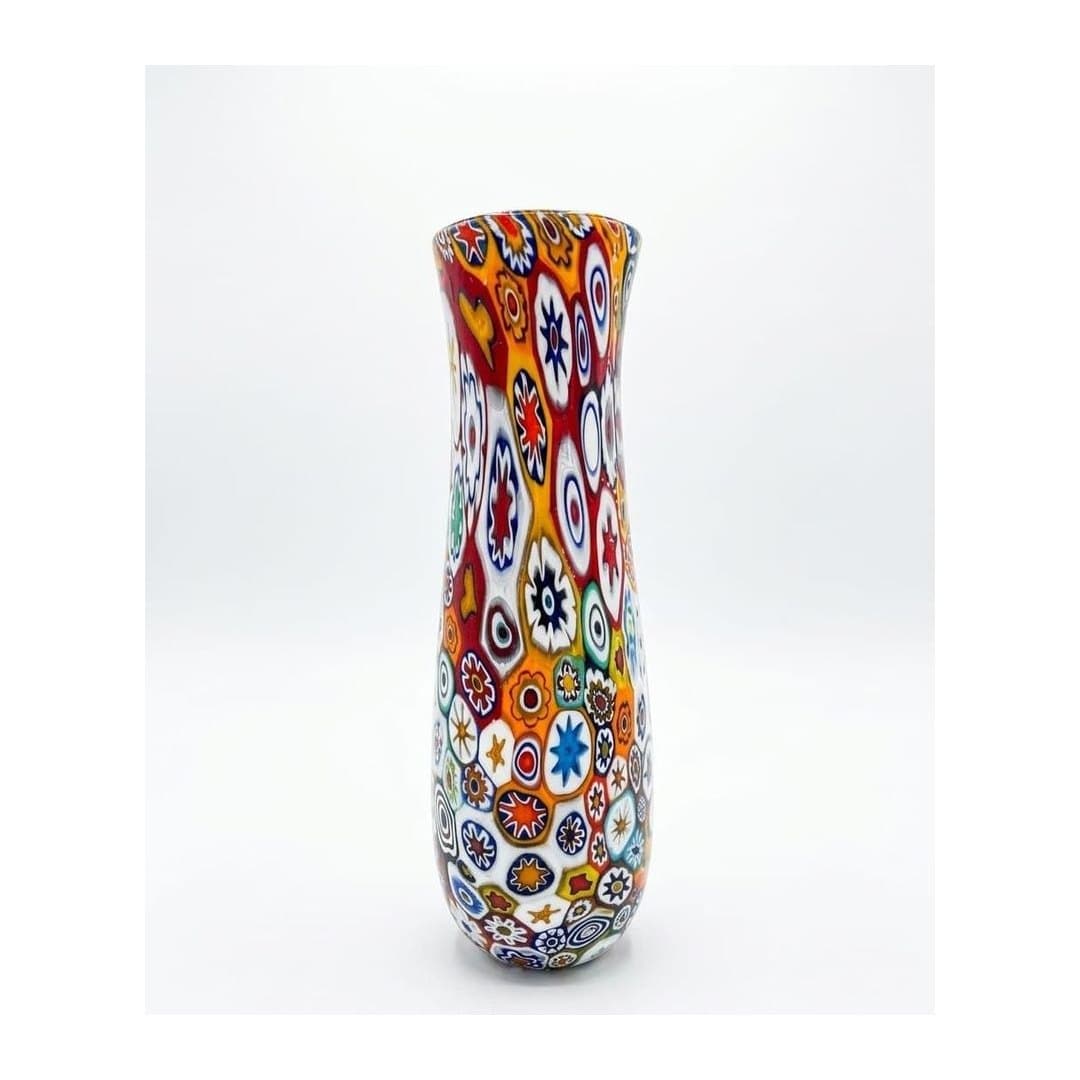 Vaso Millefiori H40 Vetro di Murano Originale Murrine Colorate, vista 4